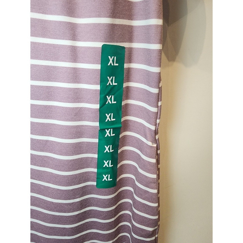 32 Degrees Cool Womens XL Purple White Striped V-Neck Short Sleeve Dress NWT - Picture 3 of 8